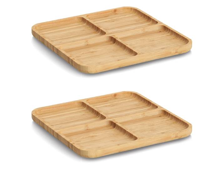 Snackteller Bilyu 2er-Set 25 x 1 x 25cm Braun