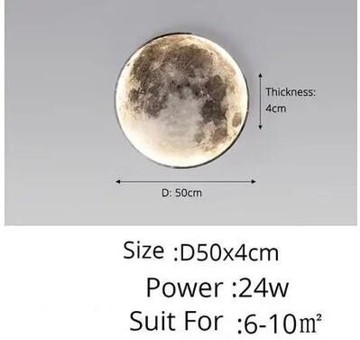 Useful Little Things 3D LED Moon Wall Lamp With Remote Control And Dimmable Ambient Lighting For Living Room And Bedroom 19.69 In 220v dimmed By Remote
