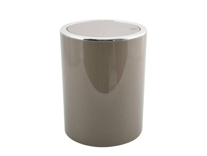 MSV Bad Serie Aspen Design Kosmetikeimer Bad Treteimer Schwingdeckeleimer Abfallbehälter mit Schwingdeckel 6 Liter (ØxH): ca. 18,5 x 26 cm Taupe Grau/Braun