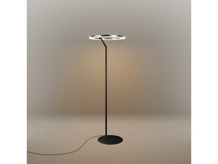 s.luce Led-Stehlampe Ring Aluminium Ø 60cm, Alufarben, Metall, Rechteckig, LED integrated, 60x172.5x60 cm, Lampen & Leuchten, Innenbeleuchtung, Stehlampen