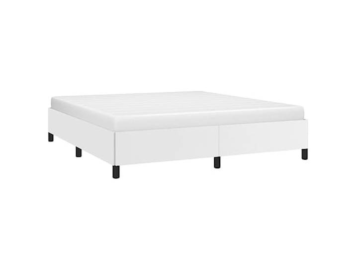 KTHLBRH Bettgestell weiß 180 x 200 cm aus Kunstleder Lattenrost, Lattenrost, robuste Beine, leicht zu reinigen, für Schlafzimmer