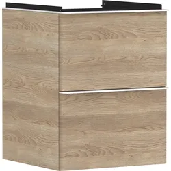 hansgrohe Xelu Q Waschtischunterschrank, 480x475, 2 Schubkästen, für Handwaschbecken, 54021700, Farbe: Möbel Eiche Natur/Griff Mattweiß