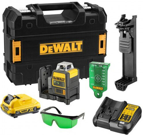 DeWALT DCE0811D1G-QW Laser croix 2x360° XR (10,8V/1x2,0 Ah) Tstak