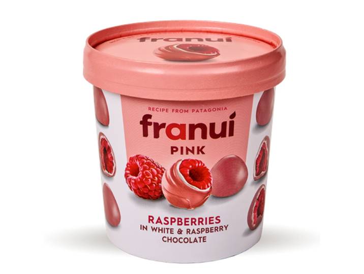 FRANUI Pink Framboises Enrobées Chocolat Blanc et Framboise 150g