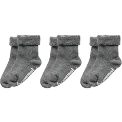 3er Pack hummel hmlMINI Antirutsch Baby-Socken 2006 - grey melange 18-20