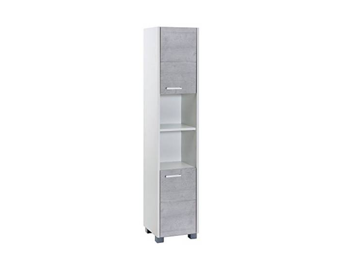 Schildmeyer Laif Hochschrank, Holz, Weiß, Steingrau, 30 x 30.2 x 150.5 cm