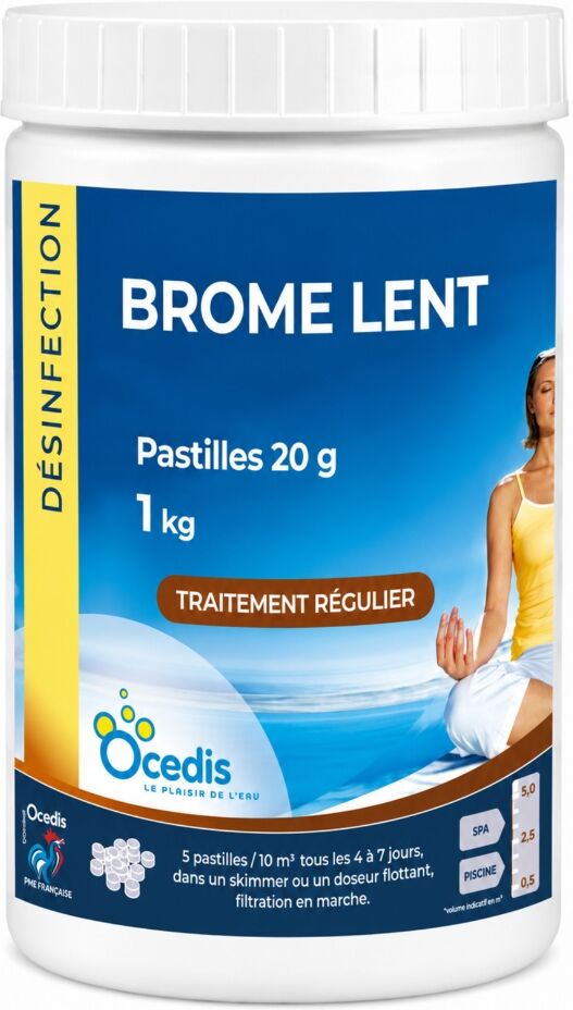 Traitement piscine OCEDIS brome lent pastilles en pot 1kg
