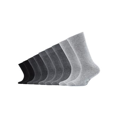 Socken S.OLIVER "essentials", Mädchen, Gr. 23-26, grau (grautöne), Baumwollmischung, bedruckt, unifarben, normal, Socken Socken, mit weichem Bund