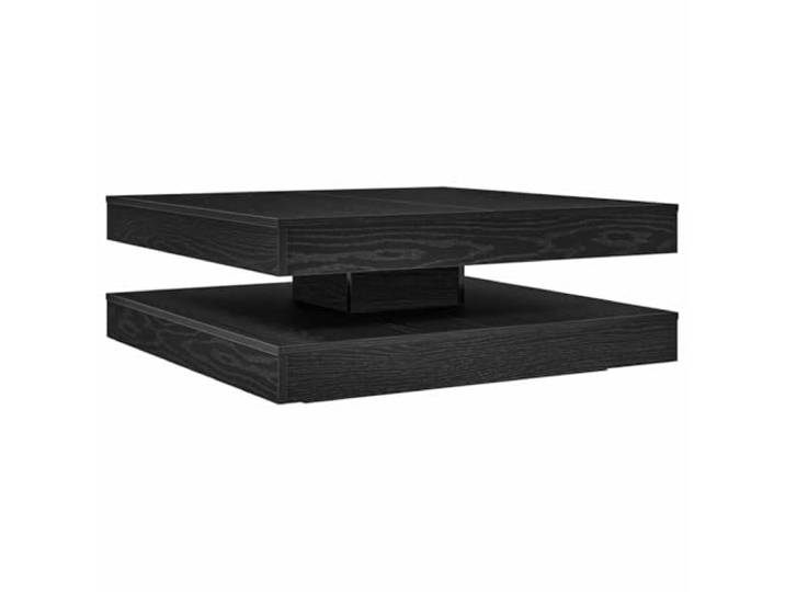 HKLGBVCR Couchtisch drehbar 360° Eiche schwarz 90 x 90 x 34,5 cm mit Aufbewahrung