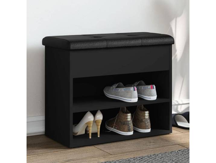 Banc à Chaussures Meuble de Rangement avec Coussin Banc de Couloir avec Étagère Entrée Salon Intérieur Moderne 835097