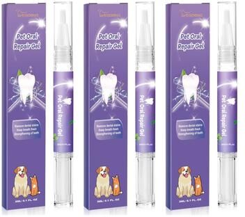 Inspire Select Dental Care Gel Pen For Dogs & Cats Tartar Remover, Fresh Breath Treatment, Gum Soothing Oral Care With Baking Soda 3 Pcs