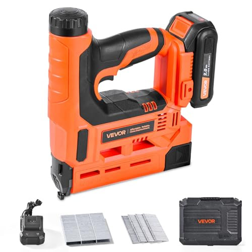 VEVOR Elektrisch spijkerpistool 2-in-1 brad nailer, oranje, met lader