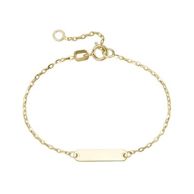 Armband LUIGI MERANO "mit Identy Gravur-Plättchen für Kinder, Gold 375", gold, Armbänder, Damen, 14cm, Gelbgold 375, Armband