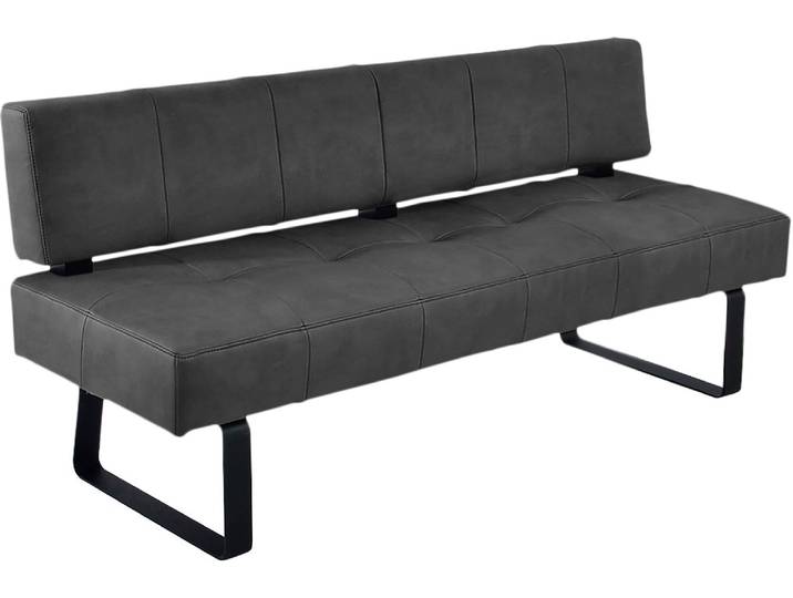 K+W Komfort & Wohnen Spider II Polsterbank Sitzsteppung, bequem durch Sandwichbauweise, Metallkufe in schwarz