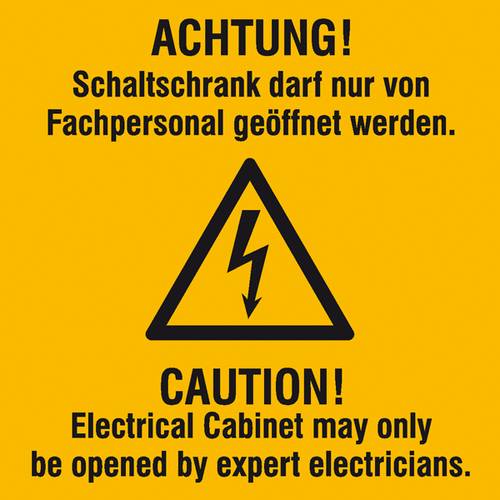 Warn-Kombischild Achtung Folie selbstklebend (B x H) 105mm x 105mm ISO 7010 1St.