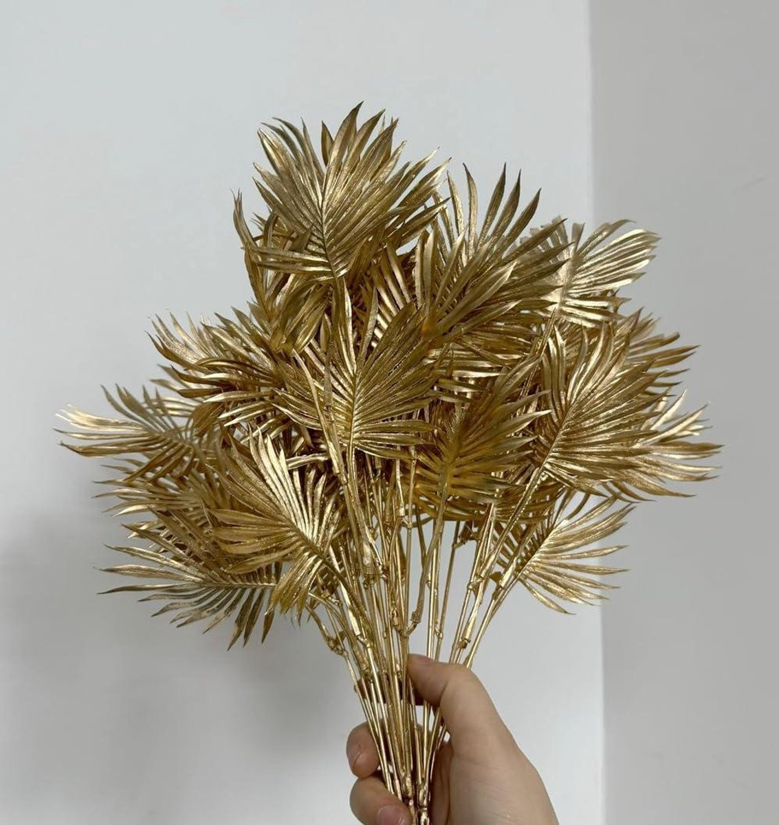 Gouden kunstplant trossen voor feestelijke decoratie, UV-bestendig en vervagingsbestendig, 36 cm