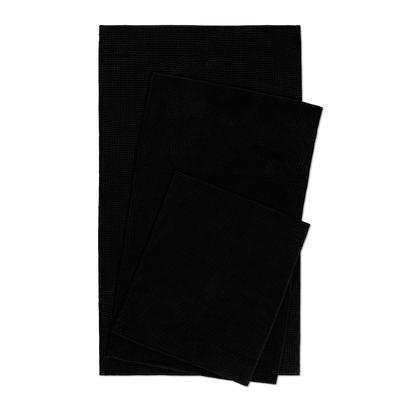 Badematte WECON HOME BASICS "Balu, Badezimmer Teppich, Badvorleger", schwarz, H:14mm, Polyester, Badematten, Badematte, Chenille, waschbar, rutschfest, schnell trocknend, weich, Badteppich