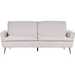 3-SITZER-SCHLAFSOFA Samtstoff Beige Vettre