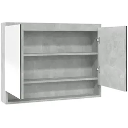 Helloshop26 - Badezimmerspiegelschrank 80 x 15 x 60 cm Betongrau MDF 02_0006713