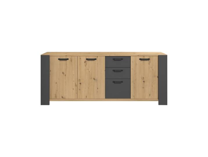 Buffet décor bois 3 portes 220 cm pippa