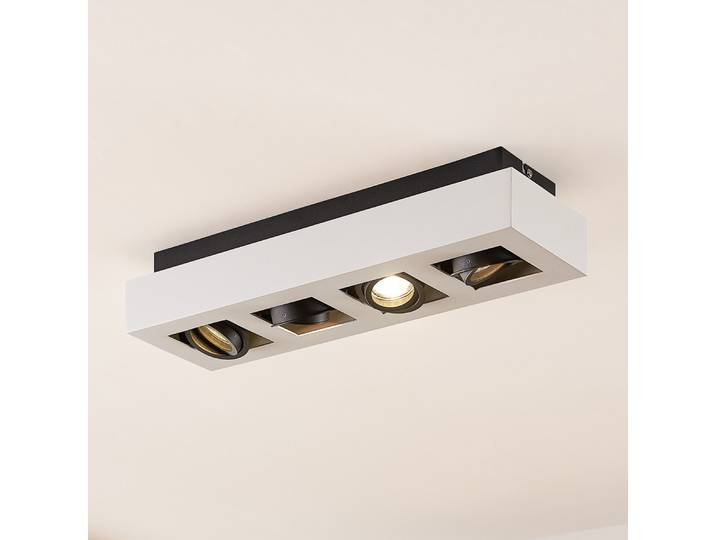 Vince 4 Plafonnier Blanc/Noir - Arcchio - Cuisine - Moderne - Aluminium - Angulaire