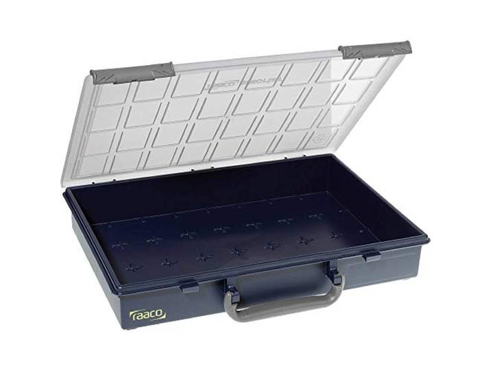 raaco 136204 Assorter 55 4x8-0 Mallette de Rangement Vide\, Bleu/Transparent