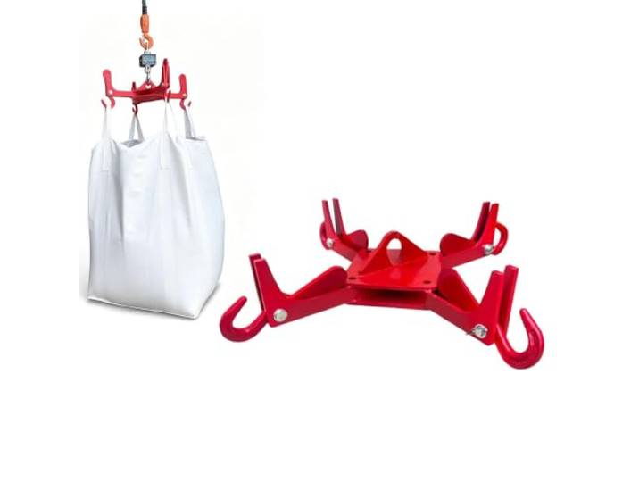 Vier-Haken-Hebevorrichtung für Big Bags, Hebehaken für Big Bags Automatische Aushängung Automatischer Hebehaken, Hebevorrichtung für Big Bags Tonnengröße, Material Stahl(3000kg/6613lbs)