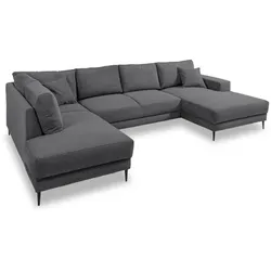 filippo Wohnlandschaft Ortello Cord Grau Dunkelgrau