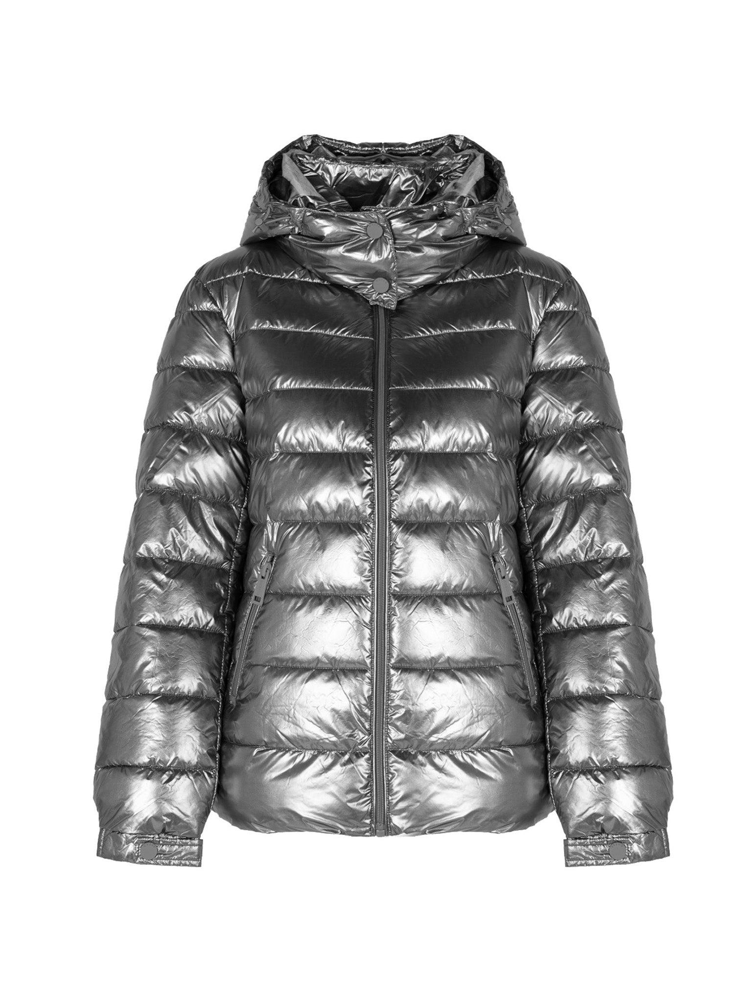 Guess Jacke Bomber-jacke Damen Silber