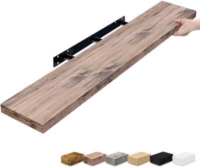 "Sorbus 47-Inch Wall Shelf with Hidden Mounting Hardware for Home Storage - 1 Piece - 9.25""L x 47""W x 1.5""H"