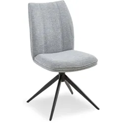 2er-Set [de]sign & more Stuhl Villa Stoff Grau Hellgrau