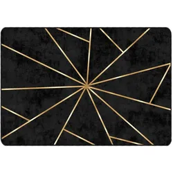 vidaXL Teppich Waschbar Schwarz und Golden 120x180 cm Rutschfest