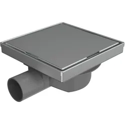 Emke, Duschrinne, Duschrinne Quadratischer, Bodenablauf 2in1 Komplettset, Geruchsstop und Haarsieb, 1000cm, Schwarz (60 mm)