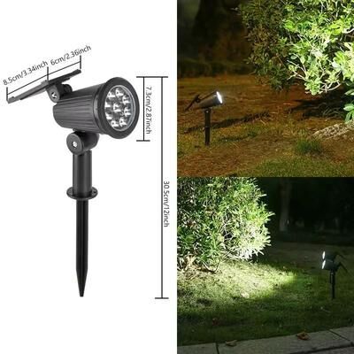Inspired Living SolarGlow 600LM Outdoor Solar Spot Lights Waterproof Garden Landscape Lighting white 1pc