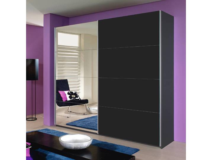 Schwebetürenschrank Spiegel 226 x 230cm Grau