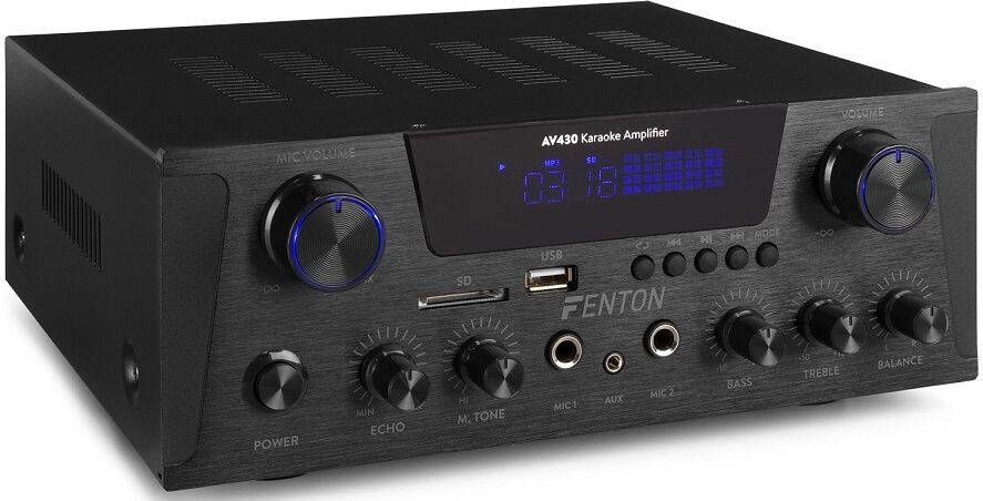 Amplificador de Karaoke 2x 300W Bluetooth/FM/SD/USB (AV430B) - FENTON