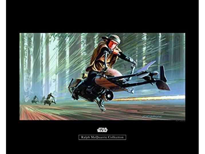 Komar Wandbild Star Wars Classic RMQ Endor Speeder Kinderzimmer, Jugendzimmer, Dekoration, Kunstdruck ohne Rahmen WB138-50x40 Größe: 50 x 40 cm (Breite x Höhe)
