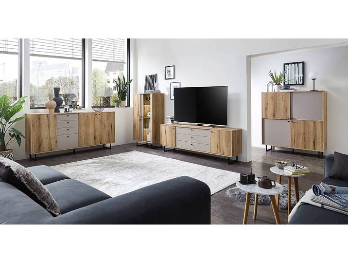 Sideboard 183 x 83 x 40cm Braun/Eiche