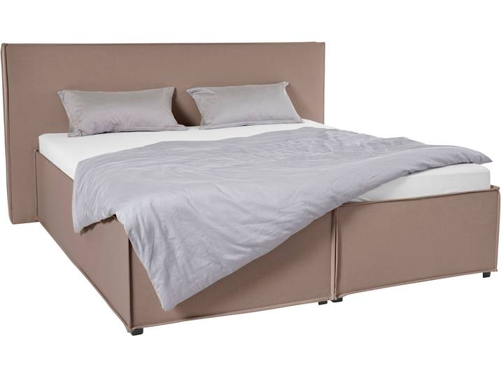 Polsterbett, 100% Polyester, Grau (Taupe), 213×213 cm, Mit Einbaulattenrost, Modern, LeGer