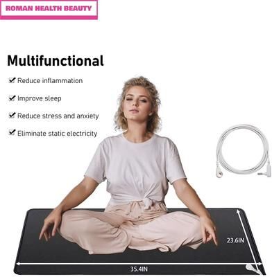 Daily Deals Depot Grounding Mat For Improving Sleep, Earthing Pad With Health Cable, EMF Recovery & Electrostatic Protectio Grounding Mat For Improving Sleep, Earthing Pad With Health Cable, EMF Recovery & Electrostatic Protectio