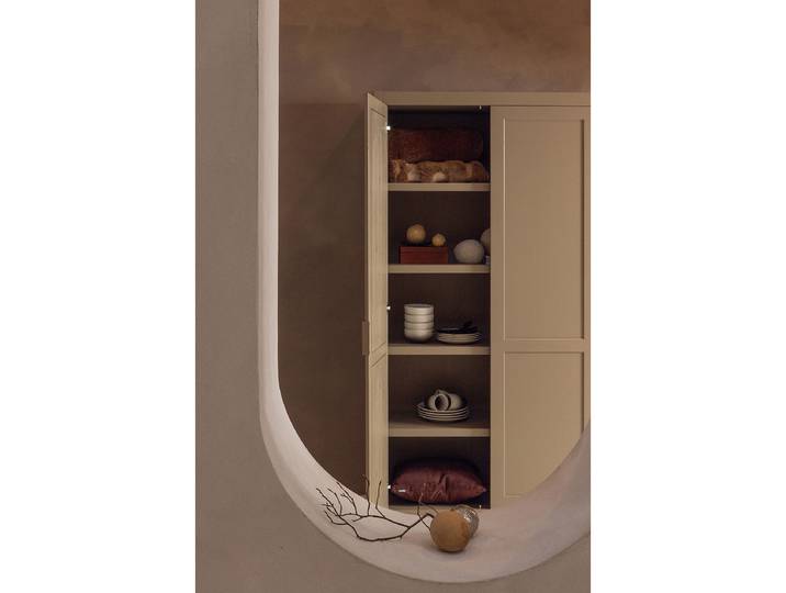 Massiver Schrank 120 x 217 x 48cm Braun/Schlamm