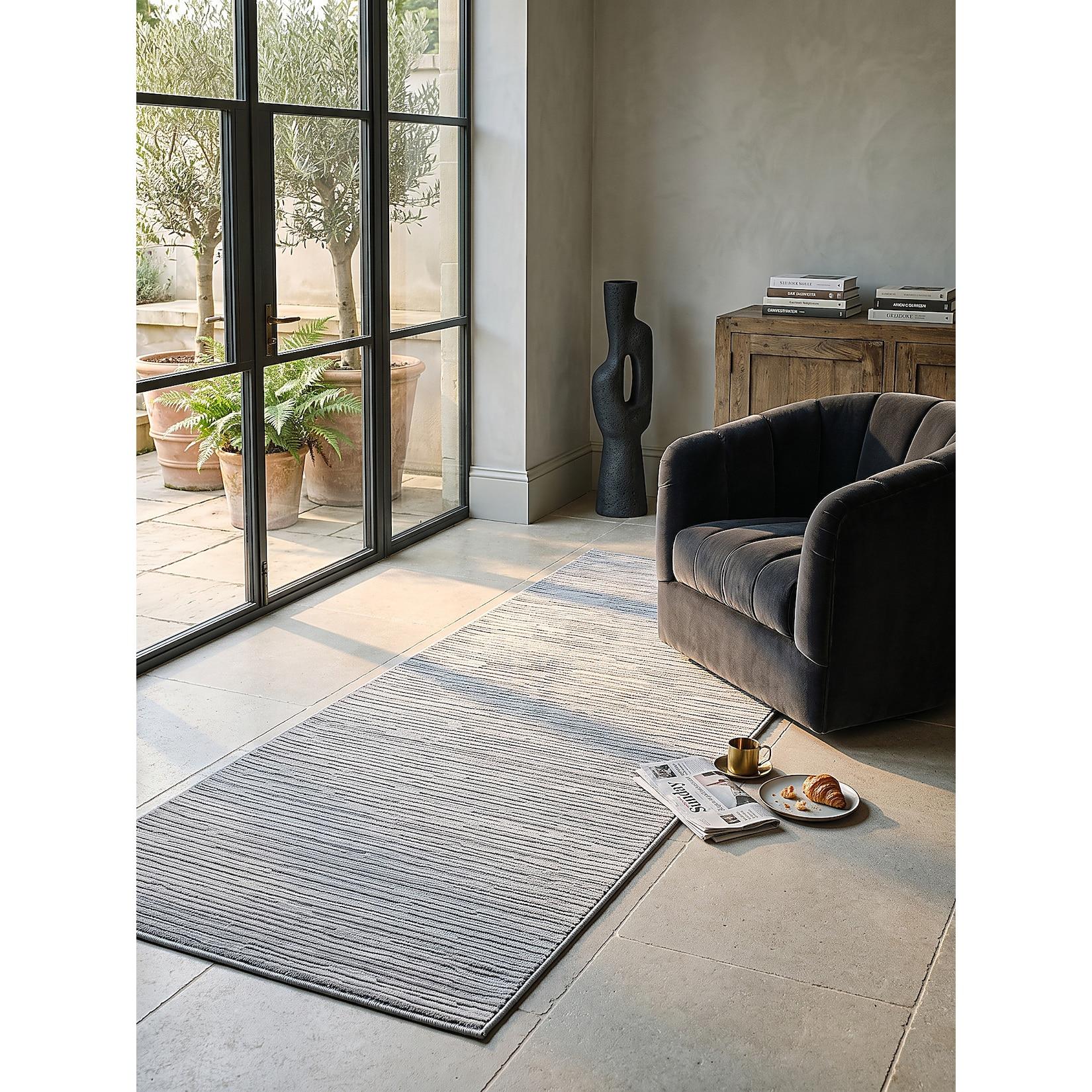 Läufer Pflegeleicht Grau 80x300 cm - KASOS Kadima Design