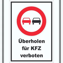 HB-Druck Überholverbot KFZ Aufkleber A9 (37x52mm)