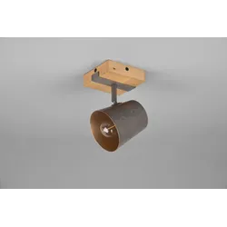 Trio 801900167 Wand- oder Spotleuchte Bell 1x25w | E14 - Antikes Nickel, Holz