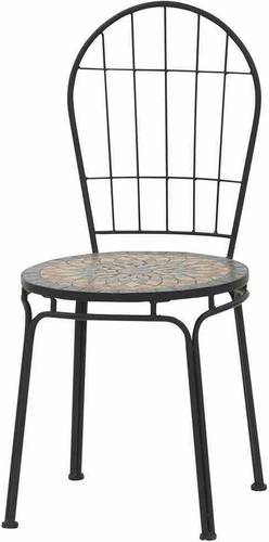 Siena Garden 380811 Prato Stapelstuhl Gestell Stahl schwarz matt, Fläche Keramik mehrfarbig