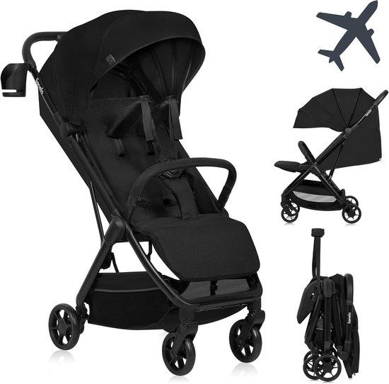 Reisebuggy - Leichter Kinderwagen - Ideal zum Reisen und für Flugreisen - Automatisch zusammenklappbar - Belastbarkeit: 75 kg - Farbe: Schwarz
