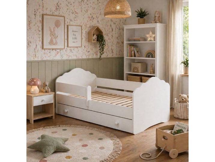 Lit enfant FALA 160x80 cm avec barrière et tiroir – sans matelas