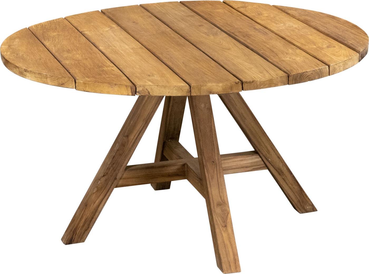 Inko Teakholz-Tisch Abacus rund recyceltes Teak Gartentisch Holztisch 2 Größen zur Auswahl