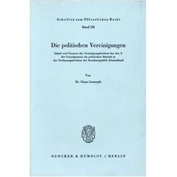 Die politischen Vereinigungen., Fachbücher von Claus Gastroph