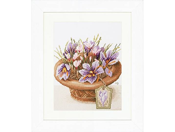 Lanarte Telpakket Kruissteek Kit Krokus Bloemen (Evenweave), Stof, Assorteerd, 32 x 22,5 x 2 cm